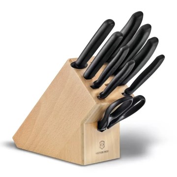Victorinox - Keittiöveitsisarja telineessä SWISS CLASSIC, 10 kpl, pyökki/beige