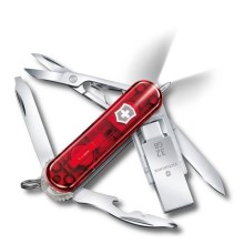 Victorinox - Monitoiminen taskuveitsi flash-asemalla 6 cm/11 toimintoa punainen