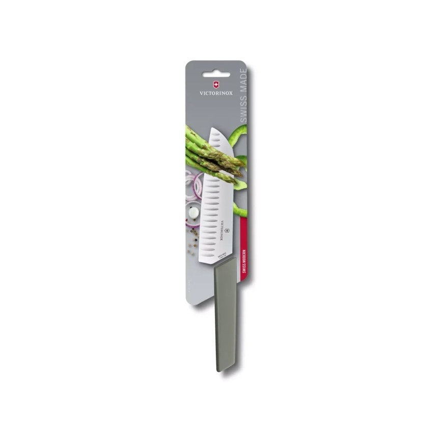 Victorinox - Santoku-keittiöveitsi SWISS MODERN 17 cm, vihreä