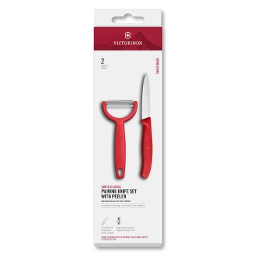 Victorinox - SWISS CLASSIC keittiöveitsisetti kuorijalla, punainen