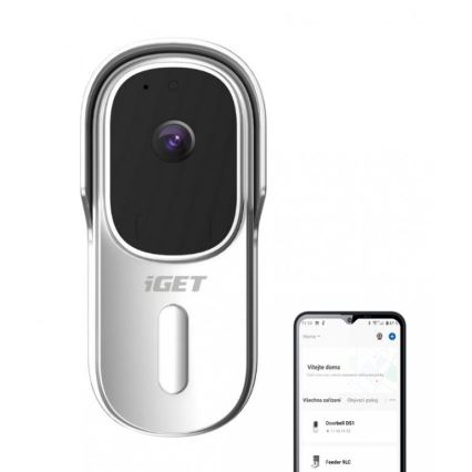 Video ovikello liiketunnistimella Full HD 1080p 5200 mAh IP65 Wi-Fi valkoinen