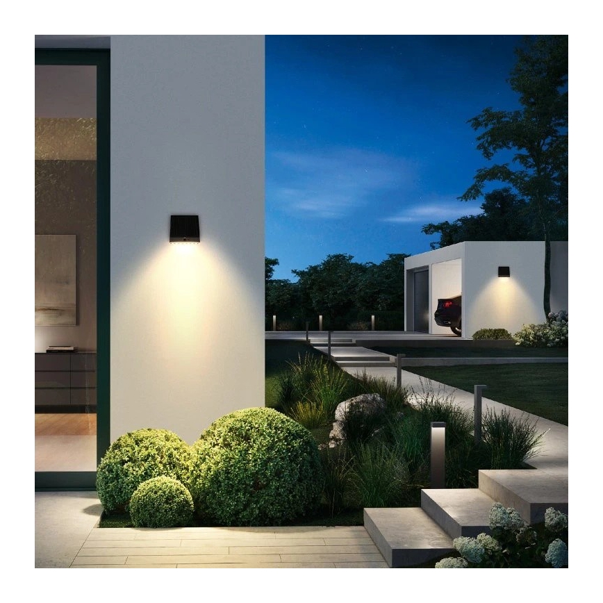 Viking - himmennettävä LED-aurinkokäyttöinen seinävalaisin tunnistimella LED/2W/3,7V IP54 4000K 2000 mAh