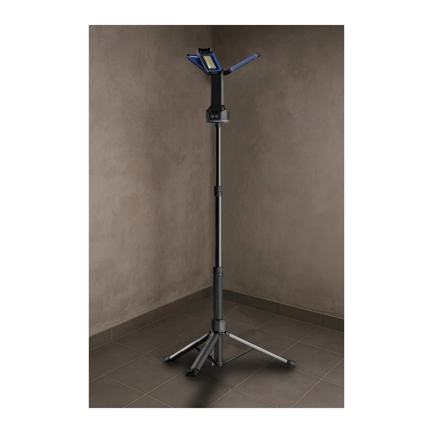 Viking - ladattava LED-heittovalo jalustalla 3xLED/5V IPX4 7000 lm 4000 mAh