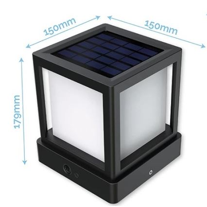 Viking - LED-aurinkokennovalo anturilla LED/1,4W/3,7V IP54 4000K 2000 mAh
