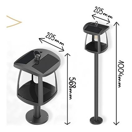 Viking - LED aurinkolamppu tunnistimella LED/2W/3,7V IP54 4000K 2000 mAh