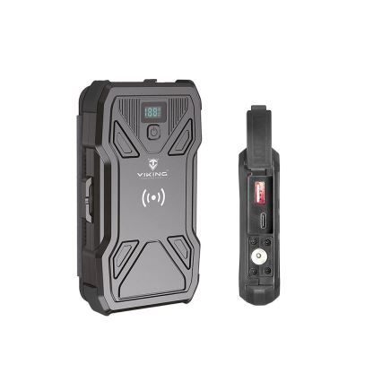 Viking - Powerbank LED-taskulampulla, langattomalla latauksella ja aurinkopaneelilla Power Delivery 22,5W/10000 mAh