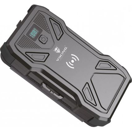 Viking - Powerbank LED-taskulampulla, langattomalla latauksella ja aurinkopaneelilla Power Delivery 22,5W/10000 mAh