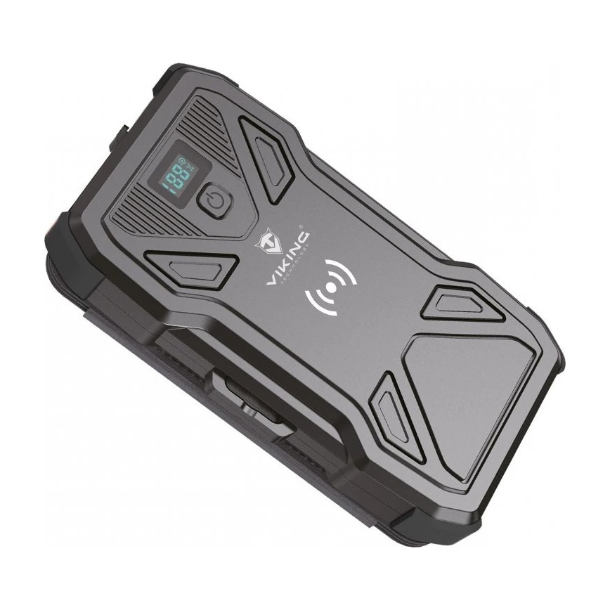 Viking - Powerbank LED-taskulampulla, langattomalla latauksella ja aurinkopaneelilla Power Delivery 22,5W/10000 mAh