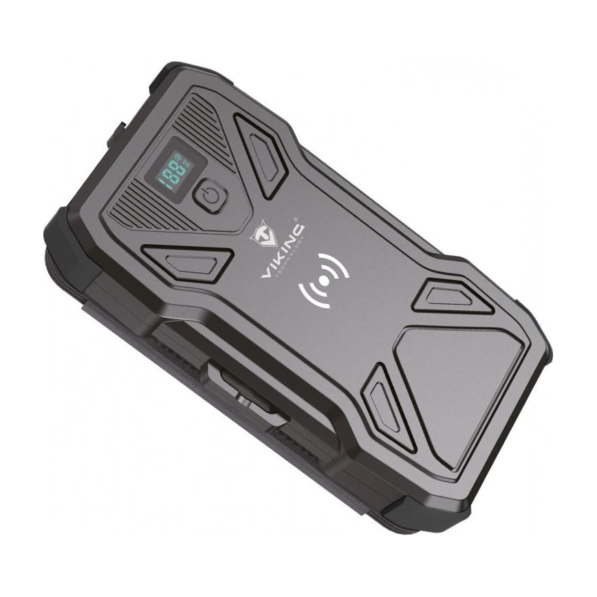 Viking - varavirtalähde LED-taskulampulla, langattomalla latauksella ja aurinkopaneelilla Power Delivery 22,5W/20000 mAh