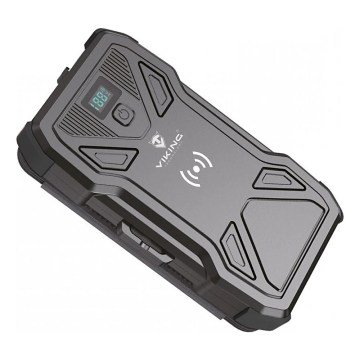 Viking - Powerbank LED-taskulampulla, langattomalla latauksella ja aurinkopaneelilla Power Delivery 22,5W/10000 mAh