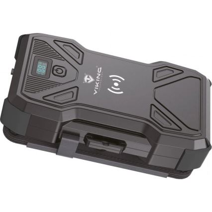 Viking – powerbank LED-taskulampulla, langattomalla latauksella ja aurinkopaneelilla, Power Delivery 22,5 W / 30 000 mAh