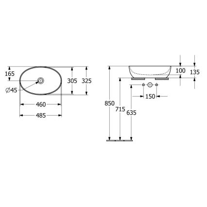 Villeroy & Boch 43884801 - ARTIS-tasoallas 48x32,5 cm keramiikka/valkoinen