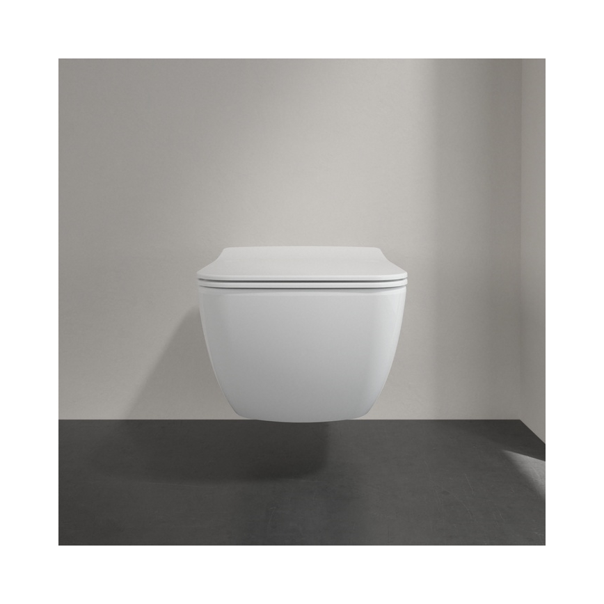 Villeroy & Boch 4611RSR1 - Seinään kiinnitettävä WC-istuin, pehmeästi sulkeutuva SoftClose-kansi, VENTICELLO, keramiikka/valkoinen