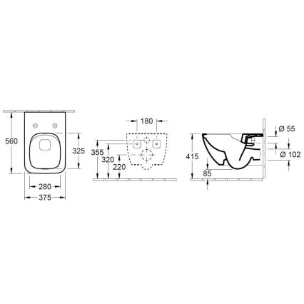 Villeroy & Boch 4611RSR1 - Seinään kiinnitettävä WC-istuin, pehmeästi sulkeutuva SoftClose-kansi, VENTICELLO, keramiikka/valkoinen