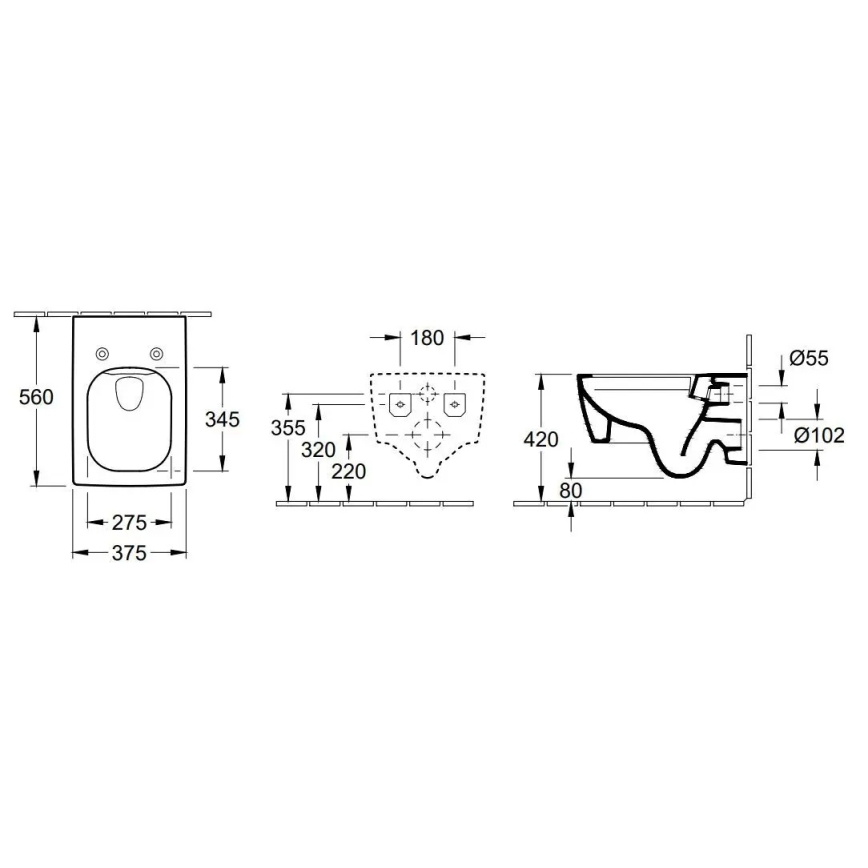 Villeroy & Boch 4633R001 - MEMENTO seinään asennettava WC-istuin, keraaminen/valkoinen