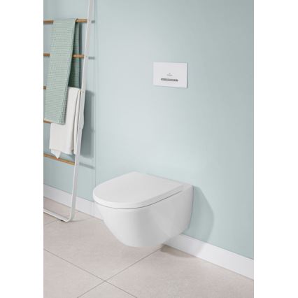 Villeroy & Boch 4670T0T2 - Seinään asennettava WC-istuin SUBWAY 3.0 keramiikka/valkoinen