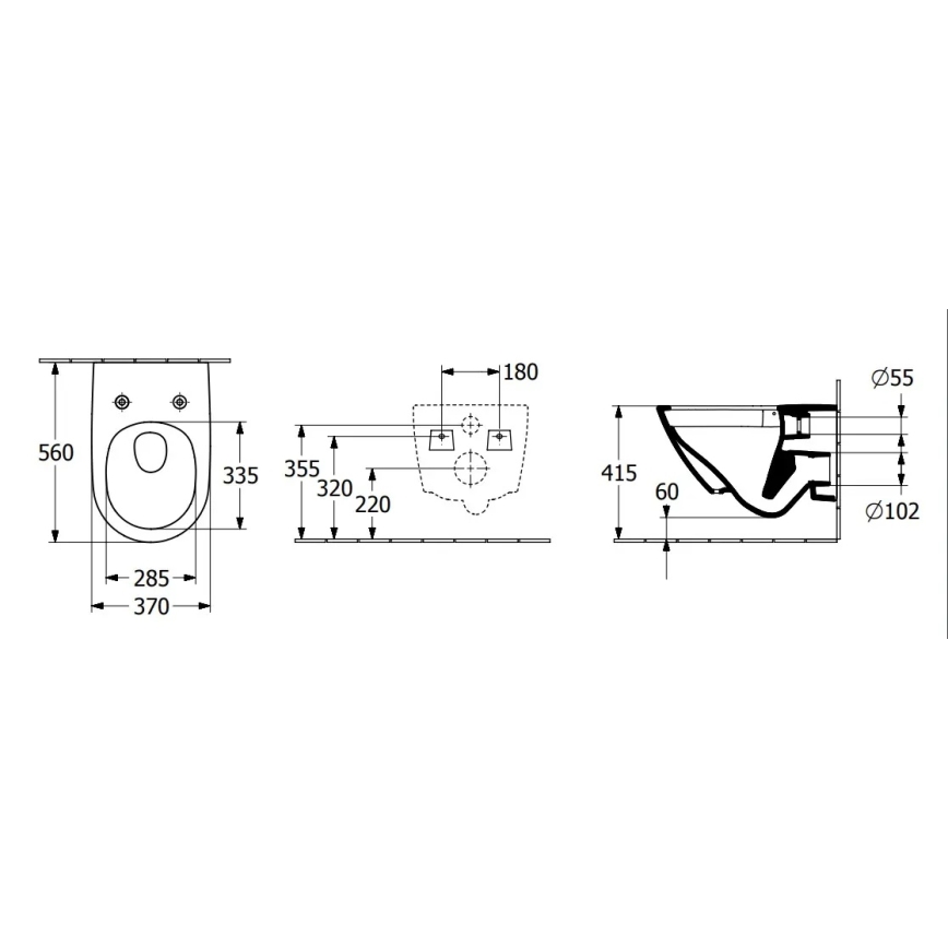 Villeroy & Boch 4670T0T2 - Seinään asennettava WC-istuin SUBWAY 3.0 keramiikka/valkoinen