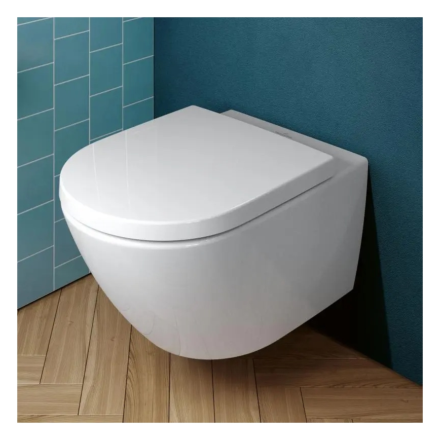 Villeroy & Boch 4670TS01 - Seinään asennettava WC SoftClose-kannella SUBWAY 3.0 keramiikka/valkoinen