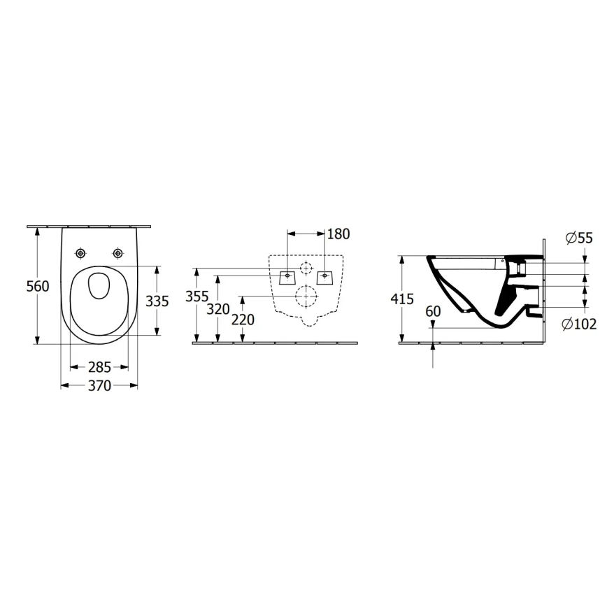 Villeroy & Boch 4670TS01 - Seinään asennettava WC SoftClose-kannella SUBWAY 3.0 keramiikka/valkoinen