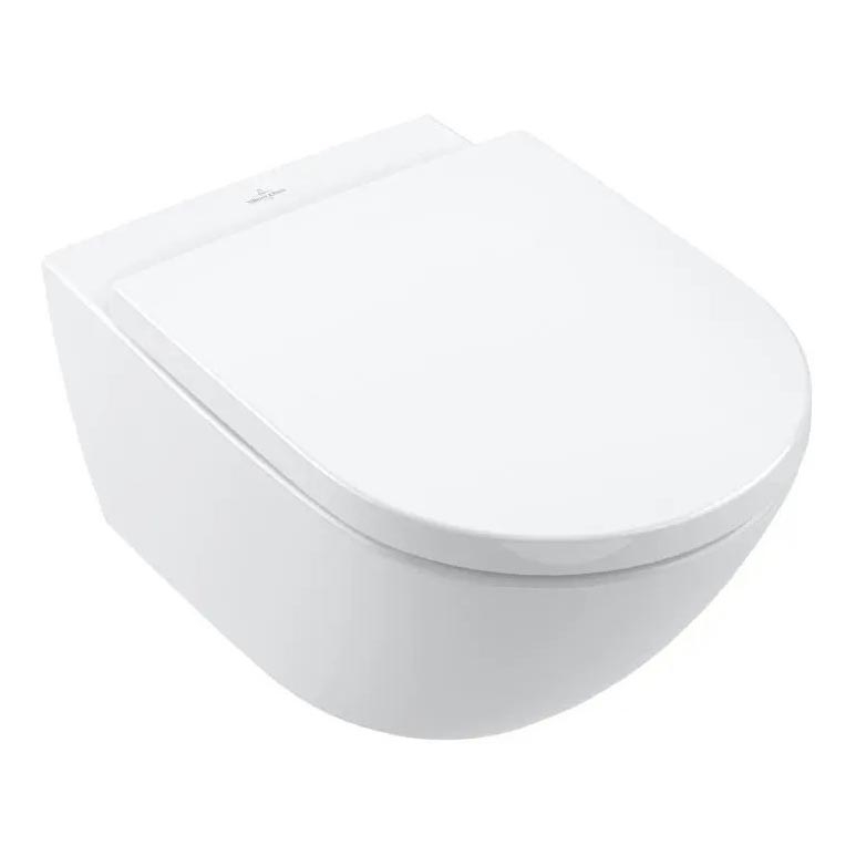 Villeroy & Boch 4670TSR1 - Seinään asennettava WC-istuin SoftClose-kannella SUBWAY 3.0 keramiikka/valkoinen