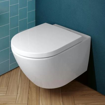Villeroy & Boch 4670TSR1 - Seinään asennettava WC-istuin SoftClose-kannella SUBWAY 3.0 keramiikka/valkoinen
