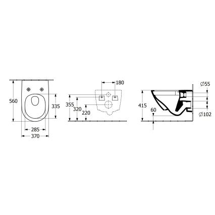 Villeroy & Boch 4670TSR1 - Seinään asennettava WC-istuin SoftClose-kannella SUBWAY 3.0 keramiikka/valkoinen