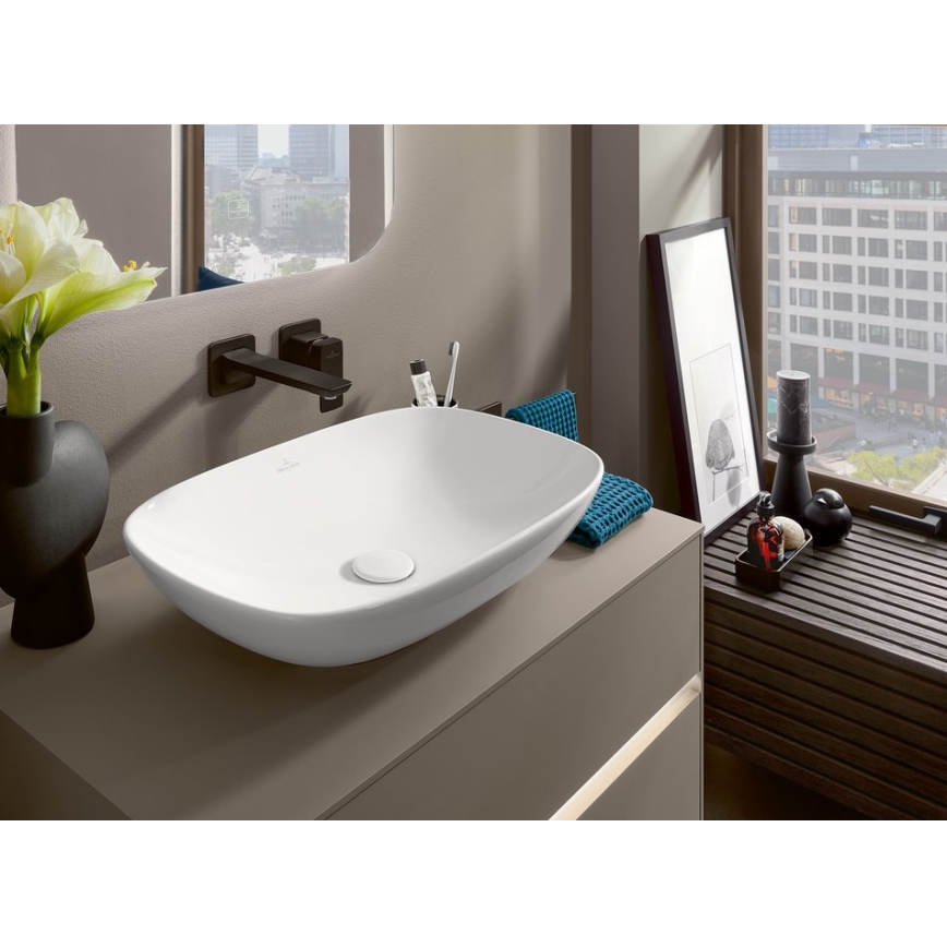 Villeroy & Boch 4A490101 - Tason päälle asennettava pesuallas LOOP&FRIENDS 56x38 cm keramiikka/valkoinen