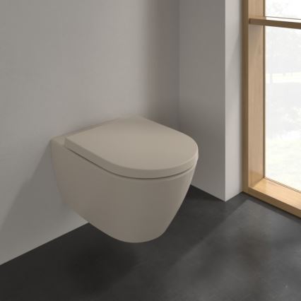 Villeroy & Boch 5614R0AM - Seinään asennettava WC-istuin SUBWAY 2.0 keramiikka/beige