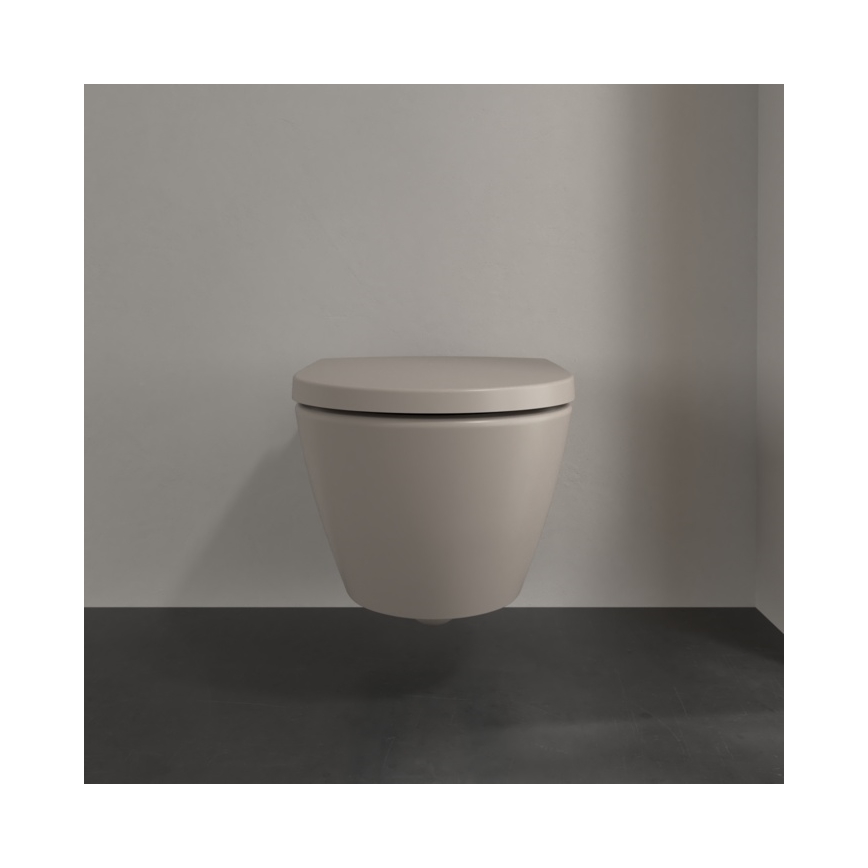 Villeroy & Boch 5614R0AM - Seinään asennettava WC-istuin SUBWAY 2.0 keramiikka/beige