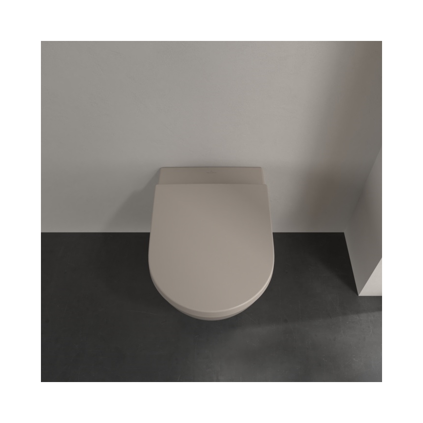 Villeroy & Boch 5614R0AM - Seinään asennettava WC-istuin SUBWAY 2.0 keramiikka/beige