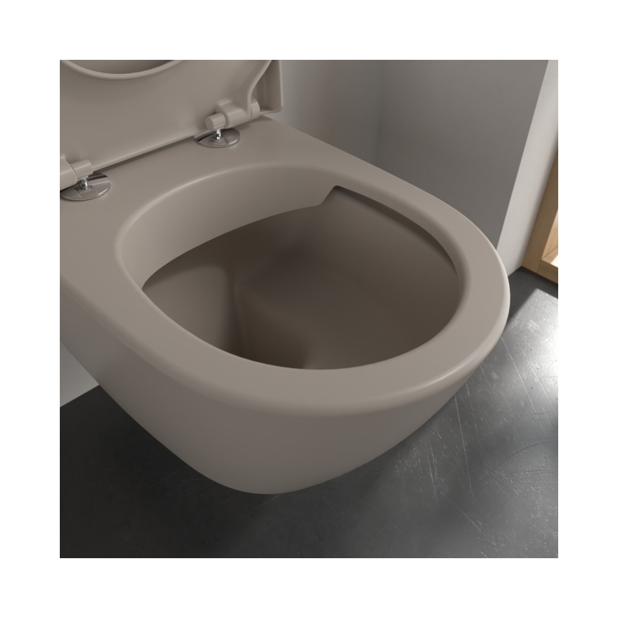 Villeroy & Boch 5614R0AM - Seinään asennettava WC-istuin SUBWAY 2.0 keramiikka/beige