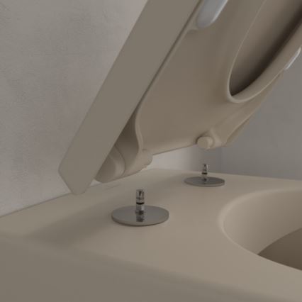 Villeroy & Boch 5614R0AM - Seinään asennettava WC-istuin SUBWAY 2.0 keramiikka/beige