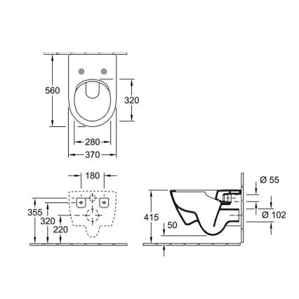 Villeroy & Boch 5614R0AM - Seinään asennettava WC-istuin SUBWAY 2.0 keramiikka/beige