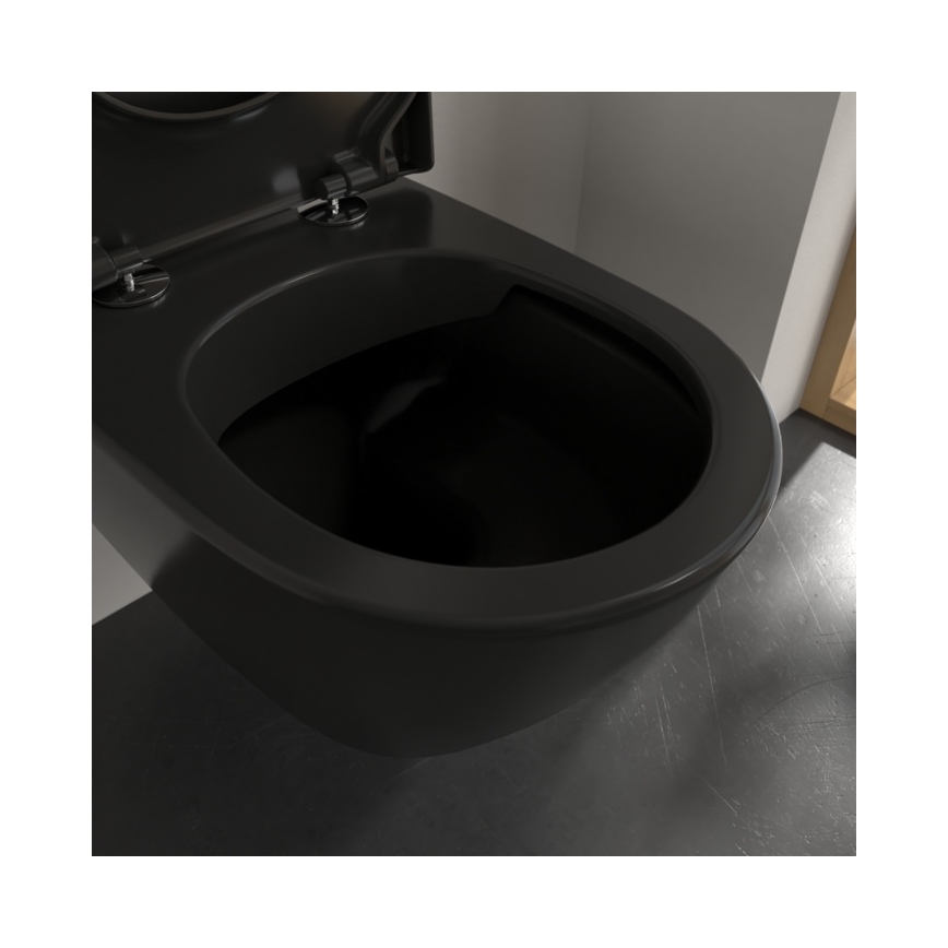 Villeroy & Boch 5614R0R7 - Seinään asennettava WC SUBWAY keramiikka/musta