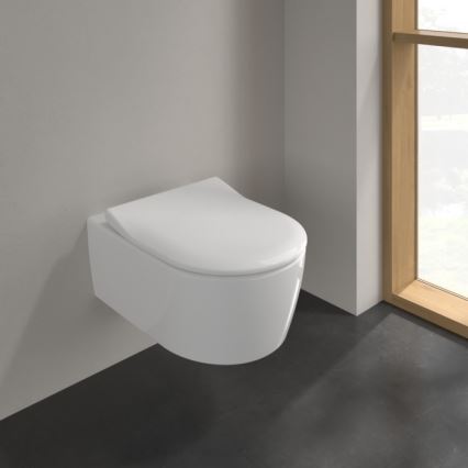 Villeroy & Boch 5656RS01 - Seinään asennettava WC AVENTO, SoftClose-istuinkansi, keramiikka/valkoinen