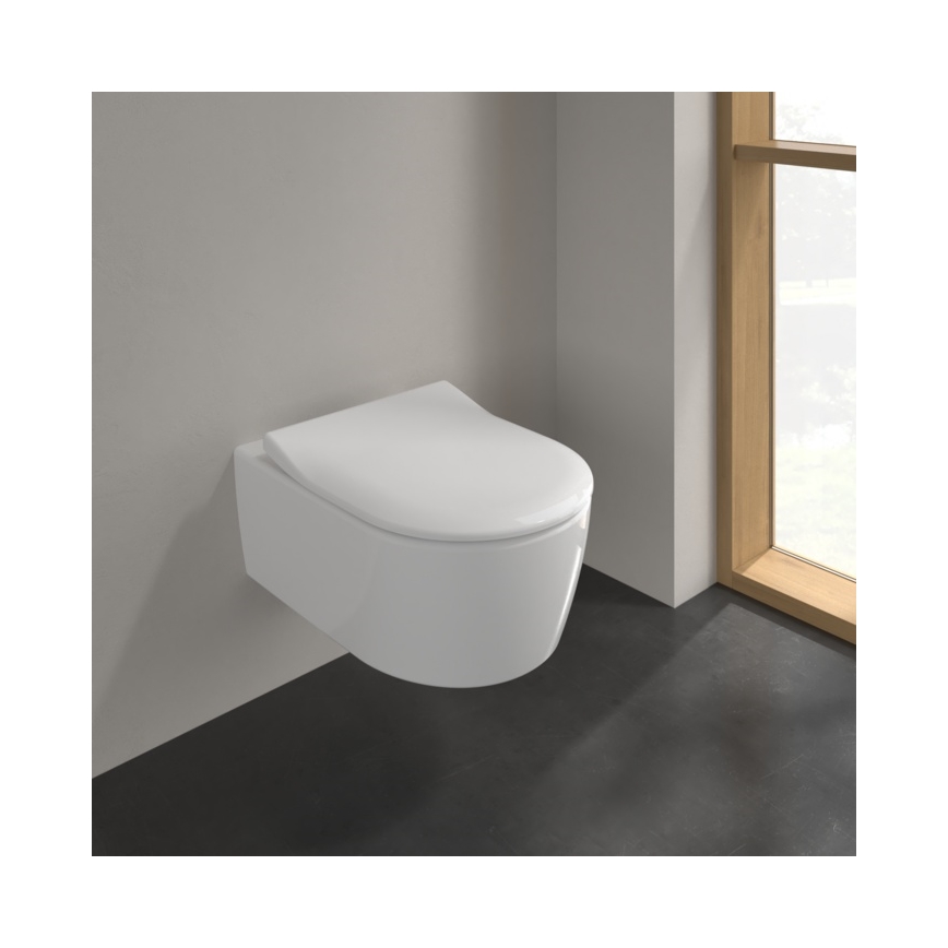 Villeroy & Boch 5656RS01 - Seinään asennettava WC AVENTO, SoftClose-istuinkansi, keramiikka/valkoinen