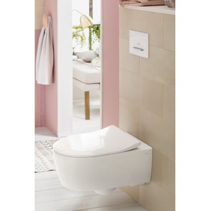 Villeroy & Boch 5656RS01 - Seinään asennettava WC AVENTO, SoftClose-istuinkansi, keramiikka/valkoinen