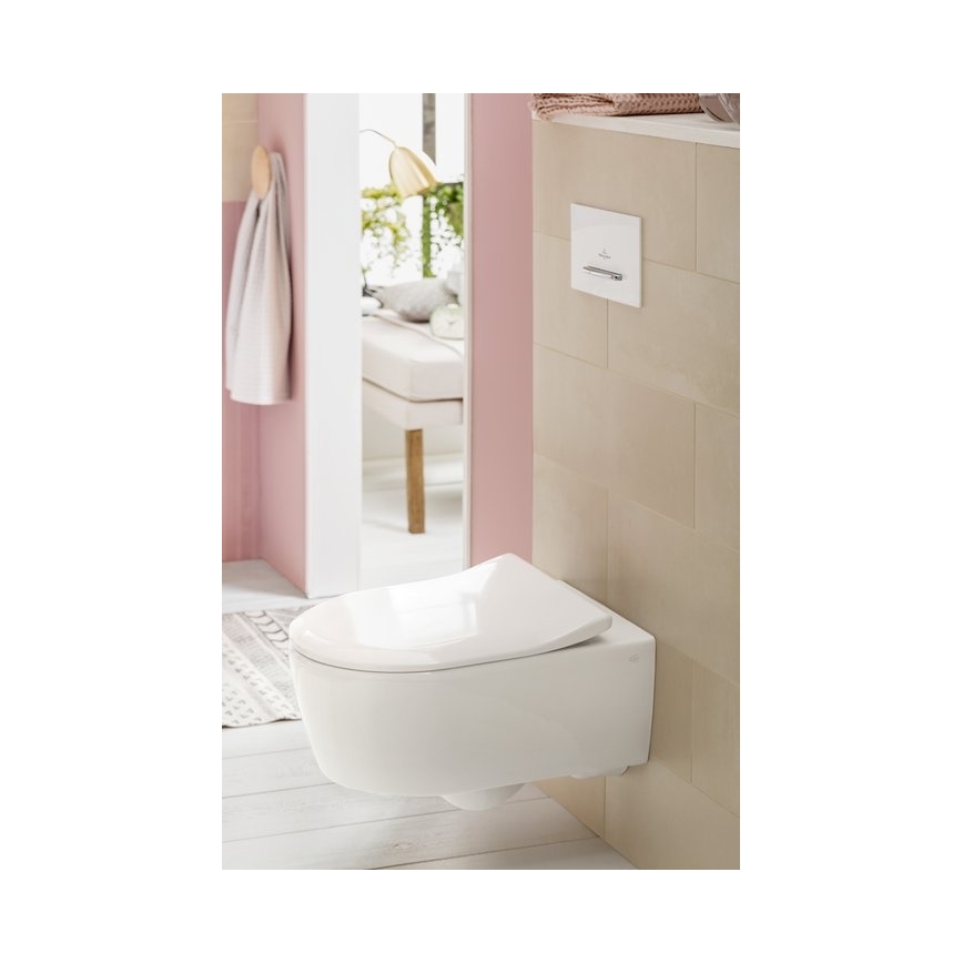 Villeroy & Boch 5656RS01 - Seinään asennettava WC AVENTO, SoftClose-istuinkansi, keramiikka/valkoinen