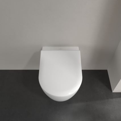 Villeroy & Boch 5656RSR1 - Seinään kiinnitettävä WC-istuin SoftClose AVENTO -istuimella, keramiikka/valkoinen