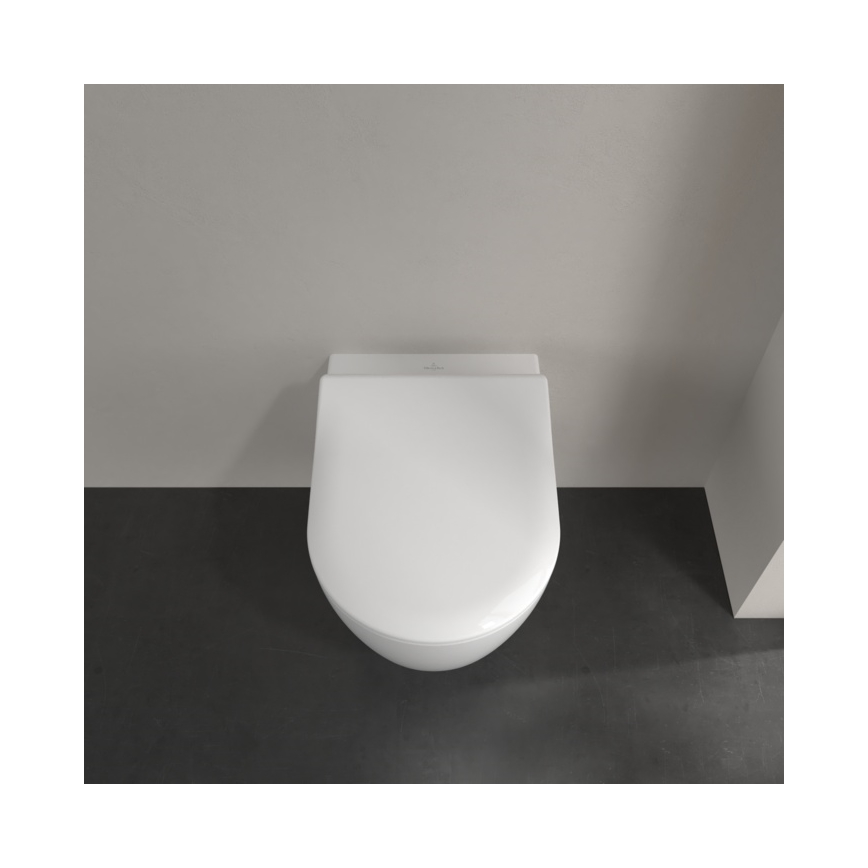 Villeroy & Boch 5656RSR1 - Seinään kiinnitettävä WC-istuin SoftClose AVENTO -istuimella, keramiikka/valkoinen