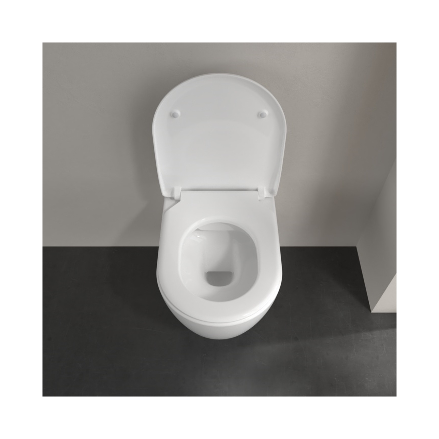 Villeroy & Boch 5656RSR1 - Seinään kiinnitettävä WC-istuin SoftClose AVENTO -istuimella, keramiikka/valkoinen