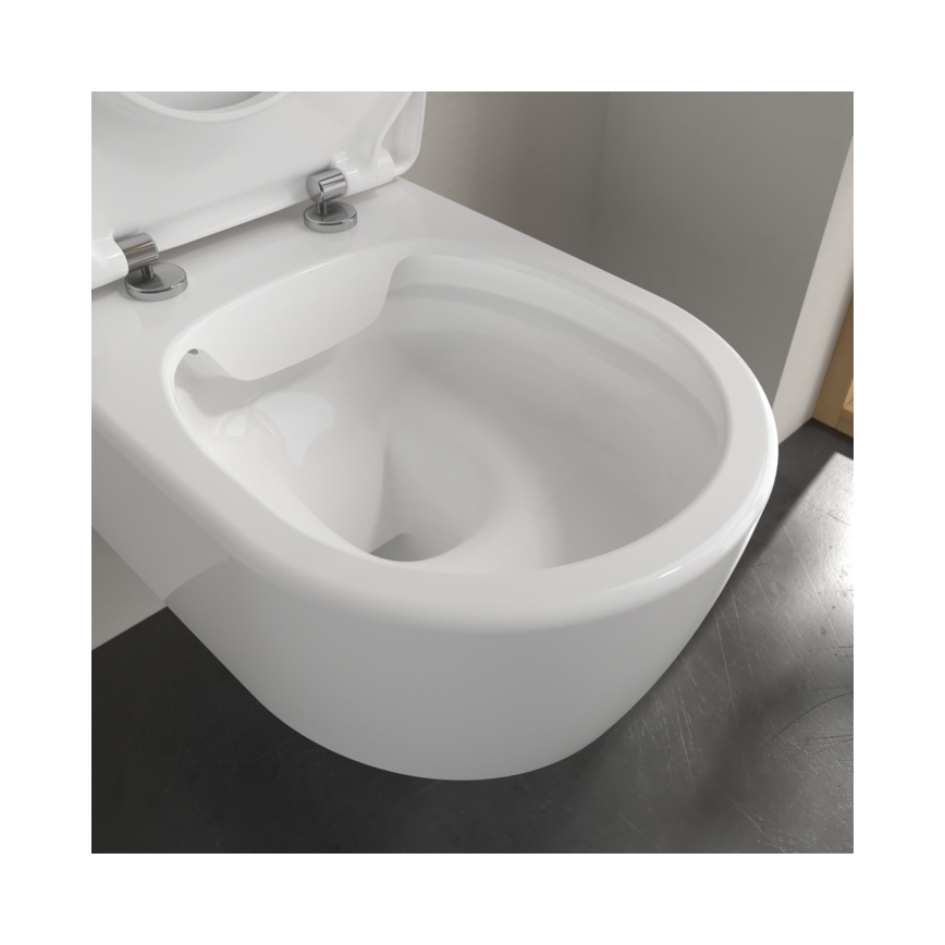 Villeroy & Boch 5656RSR1 - Seinään kiinnitettävä WC-istuin SoftClose AVENTO -istuimella, keramiikka/valkoinen