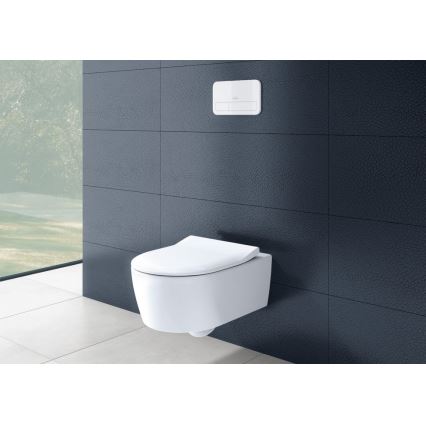 Villeroy & Boch 5656RSR1 - Seinään kiinnitettävä WC-istuin SoftClose AVENTO -istuimella, keramiikka/valkoinen