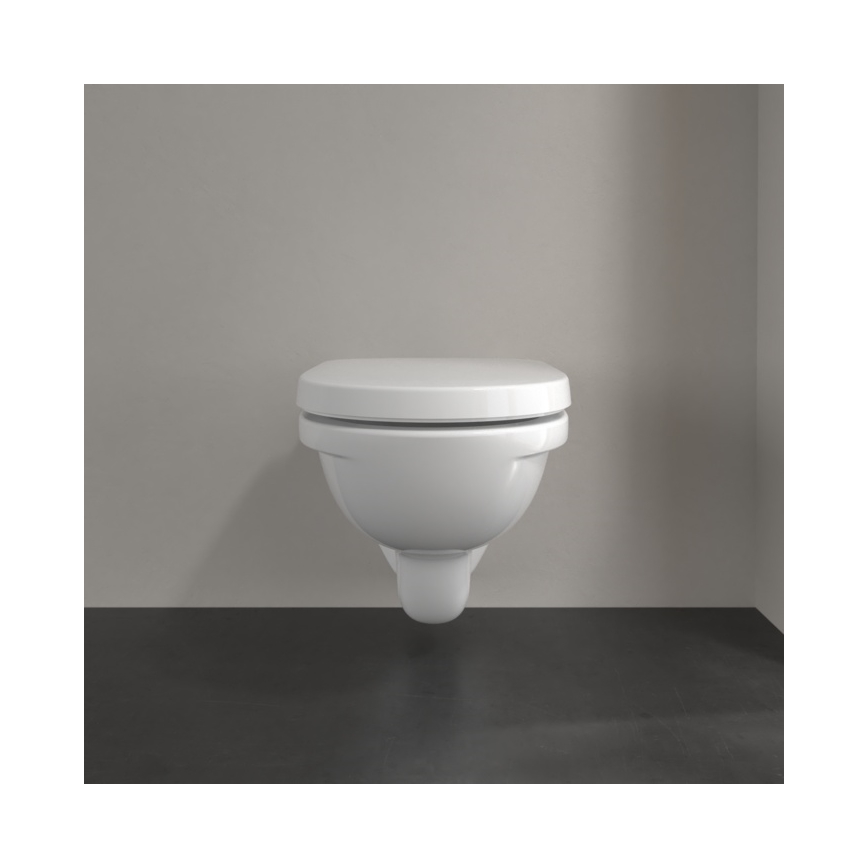 Villeroy & Boch 5660H101 - O.NOVO seinään asennettava WC-istuin kannella keraaminen/valkoinen