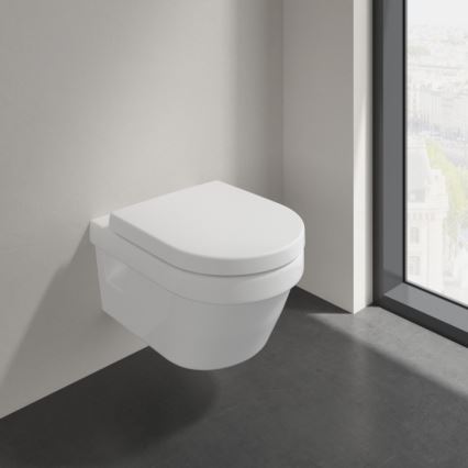Villeroy & Boch 5684HRR1 - Seinään kiinnitettävä WC-istuin SoftClose-istuinkannella ARCHITECTURA keramiikka/valkoinen