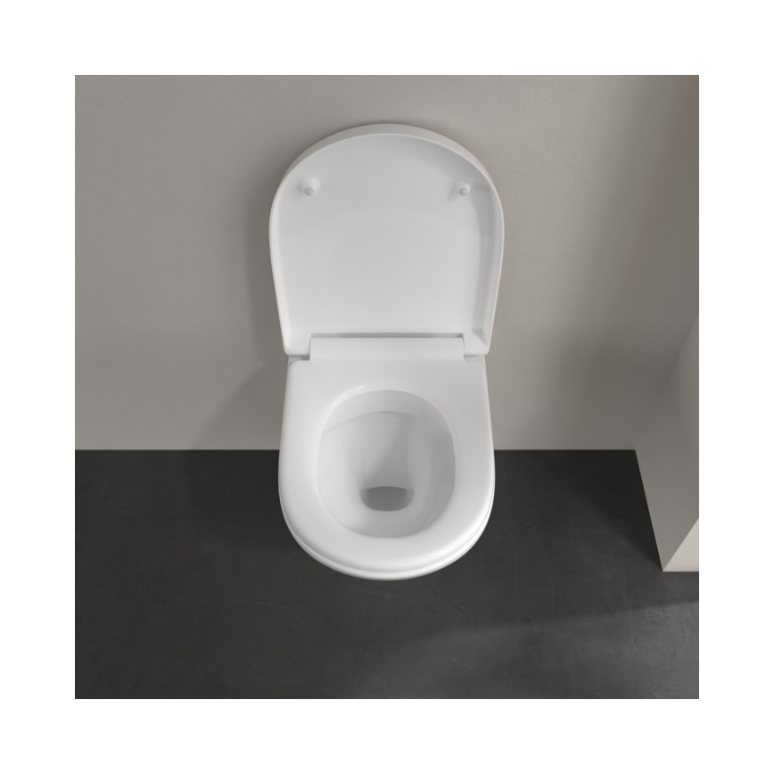 Villeroy & Boch 5688HR01 - Seinään asennettava WC-istuin SoftClose-istuinkannella, O.NOVO-keramiikka/valkoinen