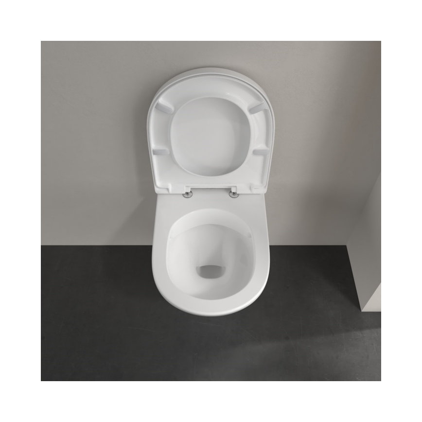 Villeroy & Boch 5688HR01 - Seinään asennettava WC-istuin SoftClose-istuinkannella, O.NOVO-keramiikka/valkoinen