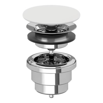 Villeroy & Boch 680800RW - Pesualtaan pohjaventtiili valkoinen/kiiltävä kromi