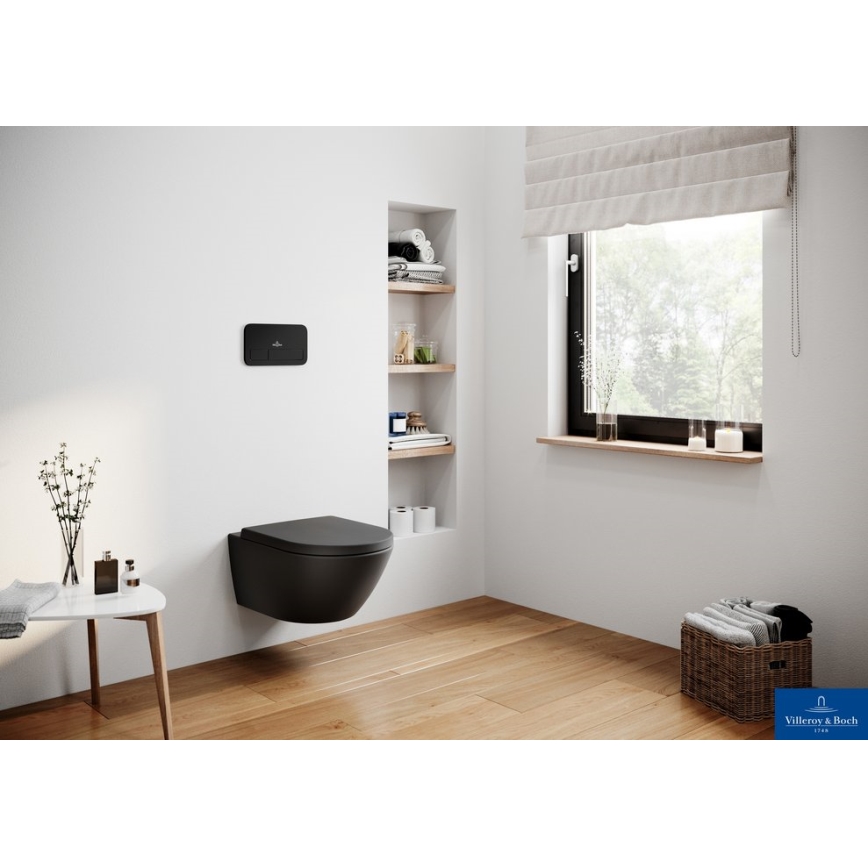 Villeroy & Boch 8M42S1R7 - WC-istuinkansi SoftClose SUBWAY musta