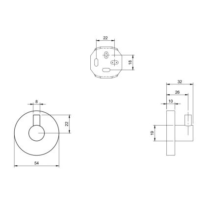 Villeroy & Boch TVA15101100061 - ELEMENTS-seinäkoukku, kiiltävä kromi